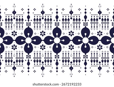 Blumen, ethnischen Stoff nahtlose Muster, blau-weißen Stil, Design für Stoff, Teppich, Batik, Tapete, Verpackung etc.