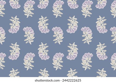 floral ethnic ikat seamless pattern traditional design for background, carpet, wallpaper, clothing, wrapping, fabric, vector illustration, embroidery style, Ajrakh, block print, batik print allovers