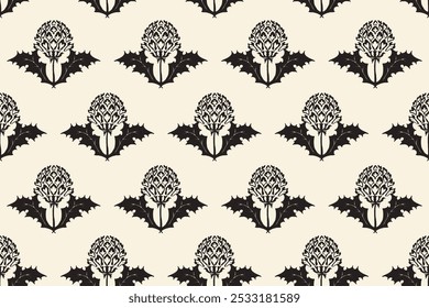 floral ethnic ikat seamless pattern traditional design for background, carpet, wallpaper, clothing, wrapping, fabric, vector illustration, embroidery style, Ajrakh, block print, batik print allovers