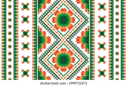 Blumenmuster, ethnisches Muster. Ikat Aztec Stoff Teppich Mandala Ornament boho Teppich chevron Textil Dekoration. Geometrisches afroamerikanisches traditionelles Stickereien, Vektorgrafik-Hintergrund.