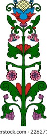 Floral ethnic pattern, vector drawing. Color image.
