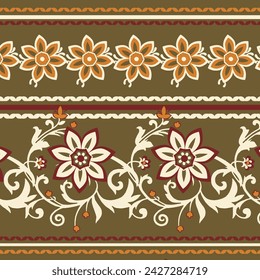 Floral Ethnic Pattern Vintage Floral Delights A Touch of Nostalgia.spring floral pattern.wallpaper, fabric design.
