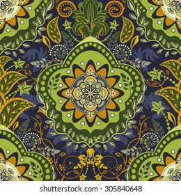Floral ethnic seamless pattern