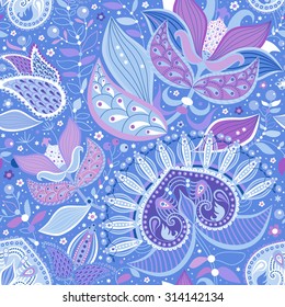 Floral ethnic seamless pattern