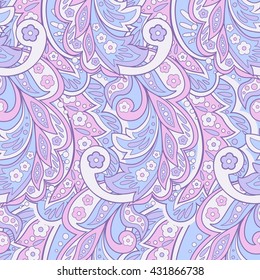 Floral ethnic seamless Pattern. Arabic Ornament. Ornamental motifs of the Indian fabric patterns.