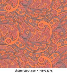 Floral ethnic seamless Pattern. Arabic Ornament. Ornamental motifs of the Indian fabric patterns.
