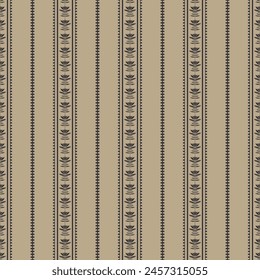 Floral ethnic seamless pattern design. Hand drawn lotuses flowers with ornament on beige background. Ornate vector florals for stationery, textile design.