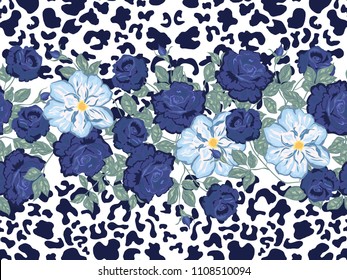 Floral ethnic seamless pattern. Flower border. Vector illustration