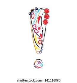 floral exclamation mark, exclamation point