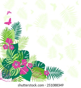 Floral exotic border corner.Card design .