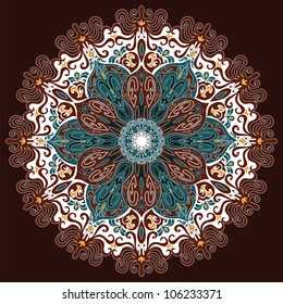 floral exotic round pattern