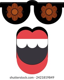 Floral Eye Facial Expression cartoon Avatars