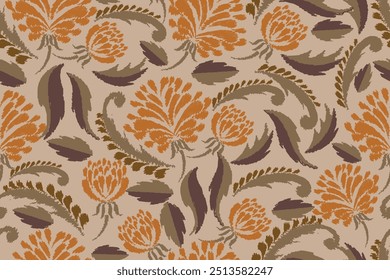floral fabric motif in vector