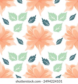 floral fabric pattern peach fuzz colored  for print blankets, pillows, bed sheets, satin, skirts, carpets 