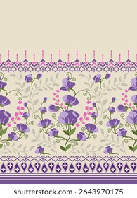 floral fabric pattern purple tropical minimalist