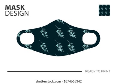 Floral face mask design template
