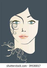 floral face - vector