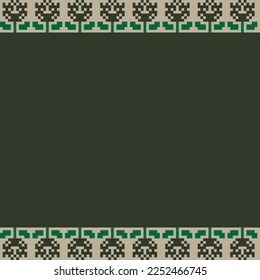 Floral fair isle pattern design for fashion textiles, knitwear and graphics