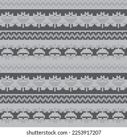 Floral fair isle pattern design for fashion textiles, knitwear and graphics