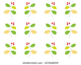Floral fall seamless pattern. Isolated on white silk ornament.