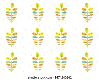 Floral fall seamless pattern. Isolated on white silk ornament.