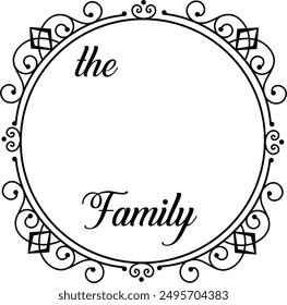 floral family monogram vector - family sign monogram - the family monogram