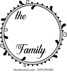 floral family monogram vector - family sign monogram - the family monogram