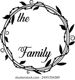 floral family monogram vector - family sign monogram - the family monogram