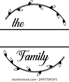 floral family monogram vector - family sign monogram - the family monogram