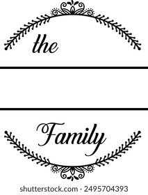 floral family monogram vector - family sign monogram - the family monogram