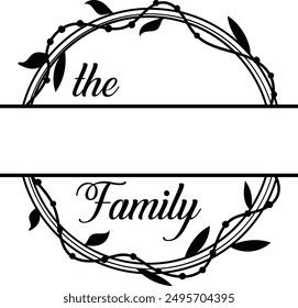 floral family monogram vector - family sign monogram - the family monogram