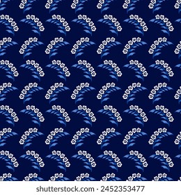 Floral Fantasy Abstract Periwinkle Seamless Design can be use for background and apparel design
