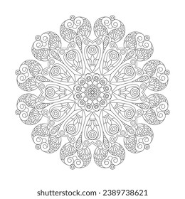  Floral Fantasy página de libro de colorido mandala adulto para el interior de libros kdp. Pétalos Pacíficos, Habilidad para Relajarse, Experiencias Cerebrales, Armonía, Retratos Pacíficos, Diseño Mandala de Belleza Floreciente.