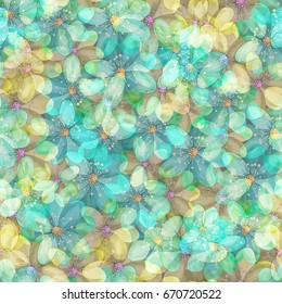 Floral fantasy design. Seamless pattern