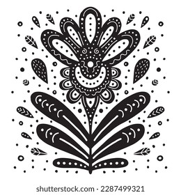 Floral fantasy mystic illustration clipart