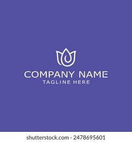 floral fashion vector logo. purple background