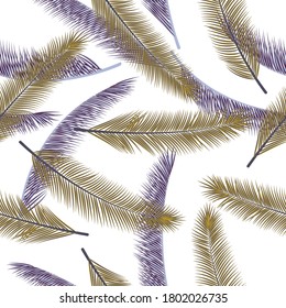 Floral feather fluff vector ornament. Modern wrapping paper. Tribal boho feather fluff fashion print seamless ornament.