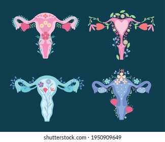 floral female uterus set design