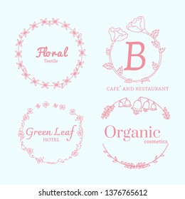 Floral feminine logo design set