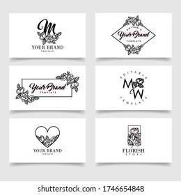 FLORAL FEMININE LOGO EDITABLE TEMPLATE