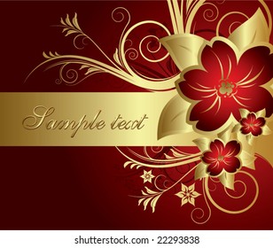 Floral festive card vector