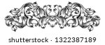 A floral filigree pattern scroll laurel leaf baroque vintage style design motif
