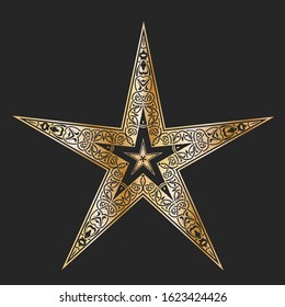 floral five pointed star vector