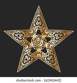 floral five pointed star vector