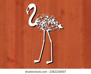floral flamingo paper Cut Design, animal paper cut design