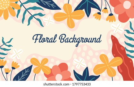 Floral flat background vector colorful