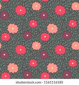 Floral  flat seamless pattern.