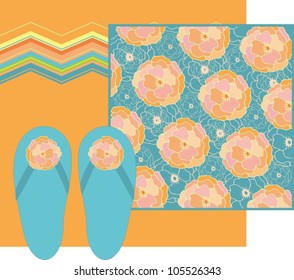 Floral flip - flops and carpets 