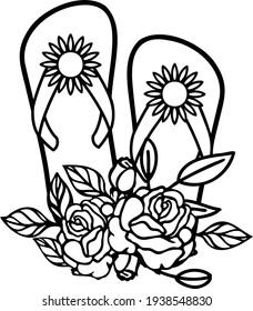 Floral Flip Flops Vector is suitable for t-shirt, laser cutting, sublimation, hobby, cards, invitations, website or beauty projects. Perfect for magazine, news papers, posters, invitations etc.