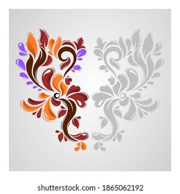 Floral flourish, be creative with this design. you can complete or decorate your product design and 